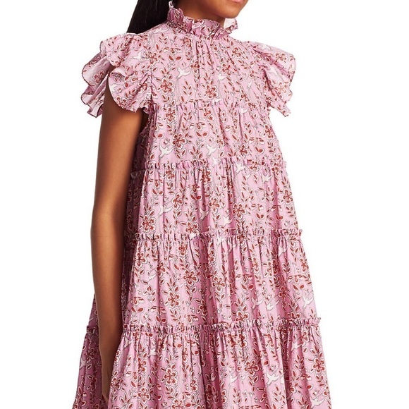 RHODE Tiffany Ruffled Tiered Cotton Mini Babydoll Dress - Picture 5 of 13